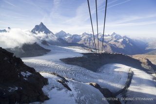 Vue sur le glacier de Théodule à Zermatt